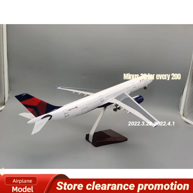 

Hot Sale 47CM 1:135 Scale 330 A330 Model AIR DELTA Airlines Airway W Base Wheel Lights Resin Plastic Assembly Aircraft Plane Toy