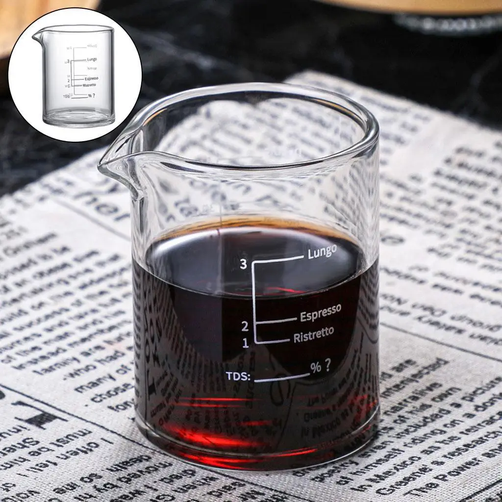 Clear Glass Espresso Liquid Shot Glass Measuring Cup Glass Heavy Square for Tequila Measurement 3.38 oz 100ML