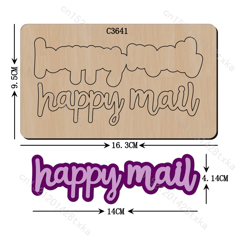 

New happy mail paper hugs penpal open me snail Wooden die Scrapbooking Cutting Dies C3641