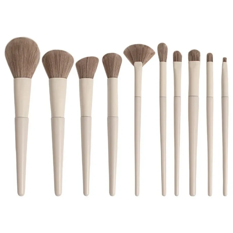 10PCS Foundation Brush Blush Loose Powder Brush Eye Shadow Highlighter Foundation Brush Tools