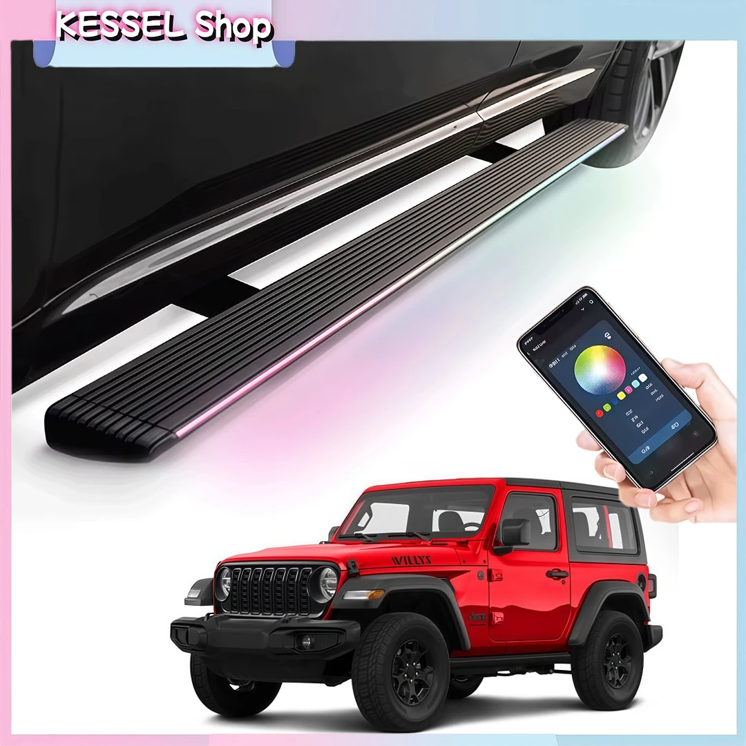 

Deployable Power Side Step with LED Light Electric Running Boards fits for Jeep Wrangler JL 2018-2025 2025 Retractable Steps