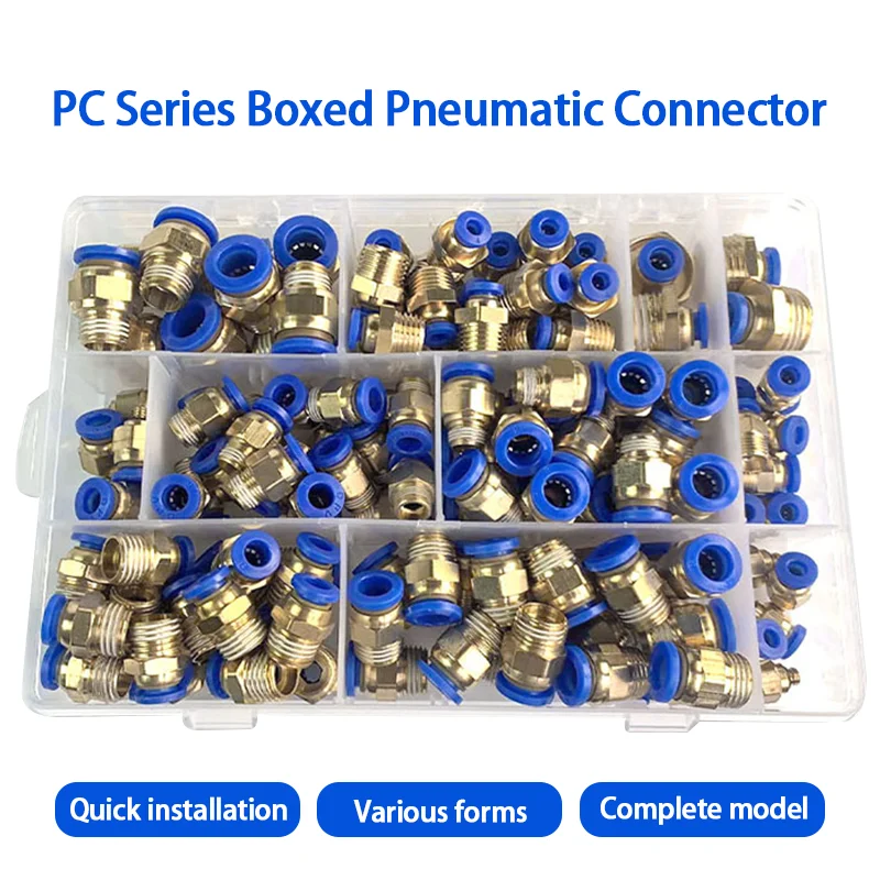 

PC6-02 PC8-02 PC10-02 PC Series Boxed Air Joint Connectors Hose Tube Pneumatic Fittings Push in Quick Release Couplings1/4 1/8