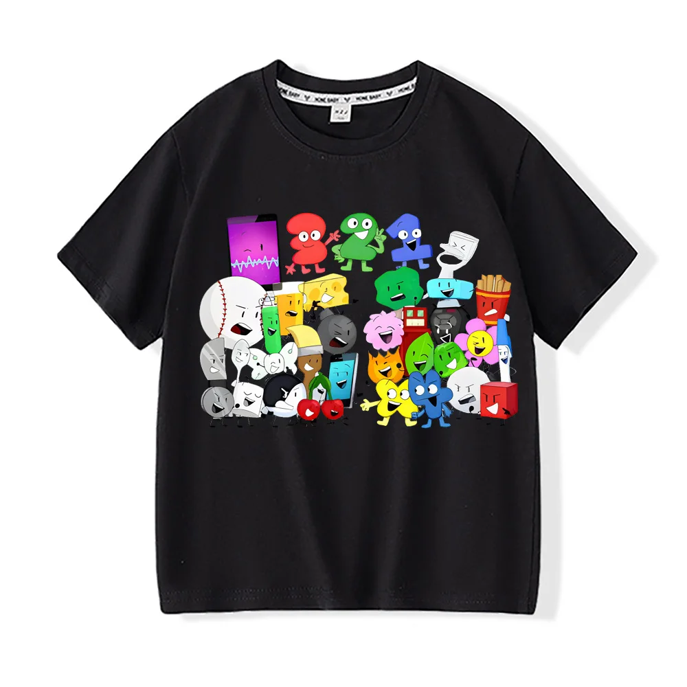 

BFDI X Inanimate Insanity T-shirt Trend Anime Tshirt Soft 100% Cotton Tee-shirt Short Sleeve Boy/girl O-neck CartoonT Shirt