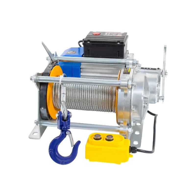Cable Pulling Winch 1.5-ton Hoist Pure Copper Winch Small Crane Handling Warehousing  Transportation Equipment