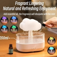 200ml Rain Cloud Air Humidifier RGB Night Light Mushroom Rain Aroma Diffuser USB Air Diffuser Mist Maker Oil Fragrance Machine