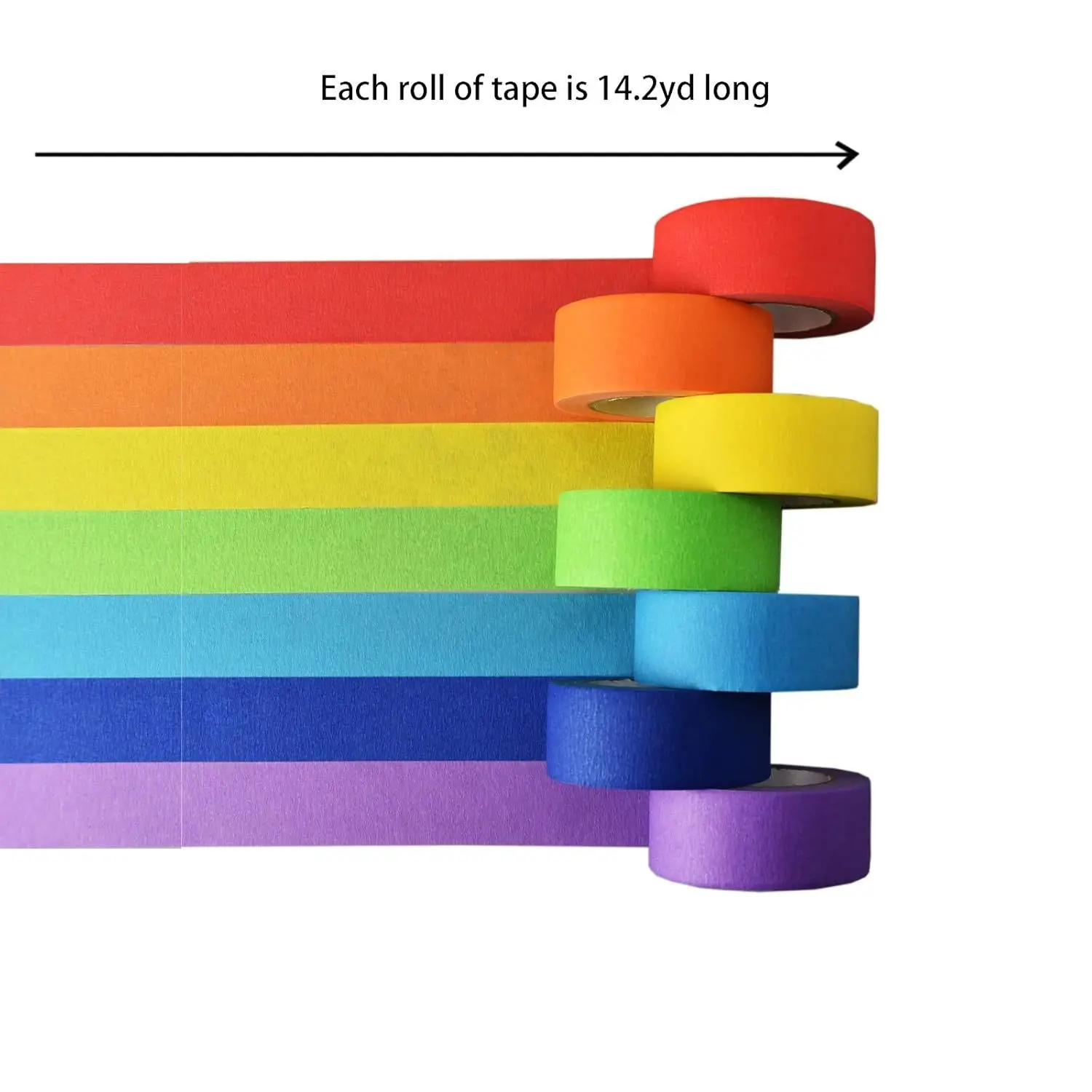 Colored Masking Tape Colored Painters Tape 1 inch Width Adhesive Tape Textured Paper 7 Rolls