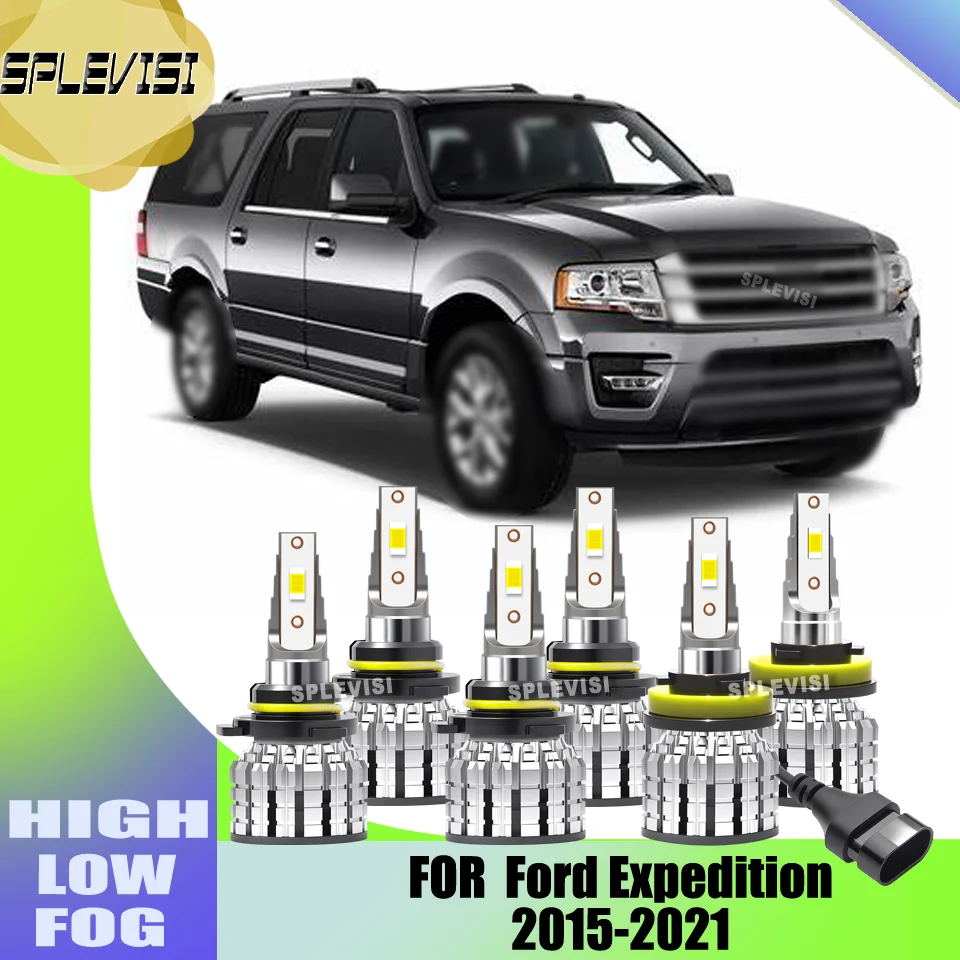 

IP67 Plug And Play SPLEVISI Car Light LED 9005 High Beam H11 Low Beam 9145 Fog Lamp Bulbs Warranty For Ford Expedition 2015-2021