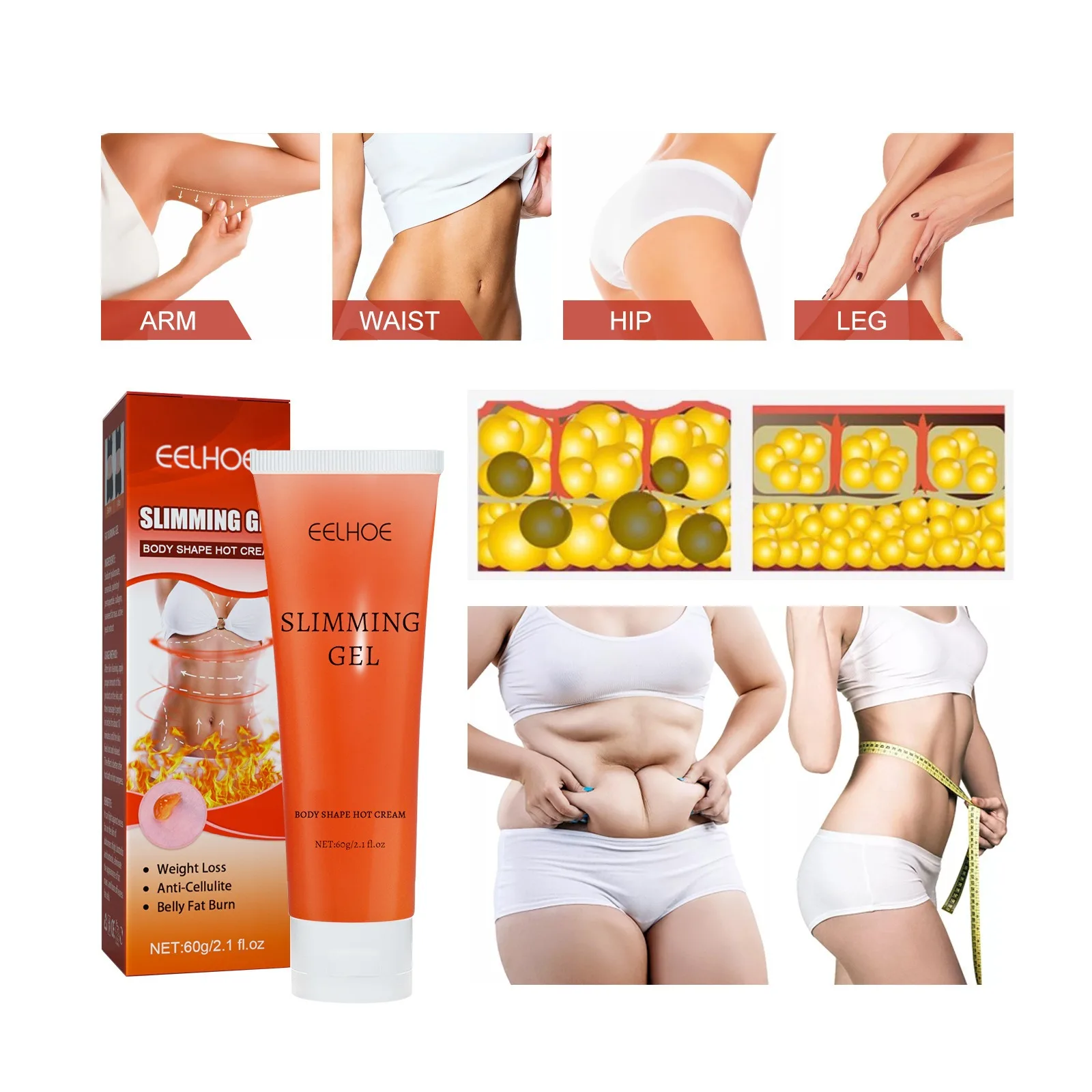 Slimming Gel Fat Burning Cream Body Shaping Men 7 Days Strong Weight Loss Shaping Health Care Women Fast Thin Belly All Body