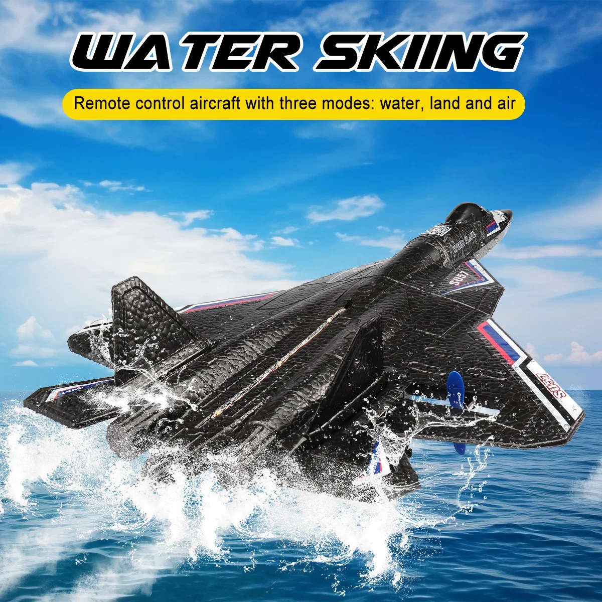 Aereo RC SU57 2.4G aereo radiocomandato con ala fissa leggera che lancia giocattoli modello di aereo in schiuma per bambini