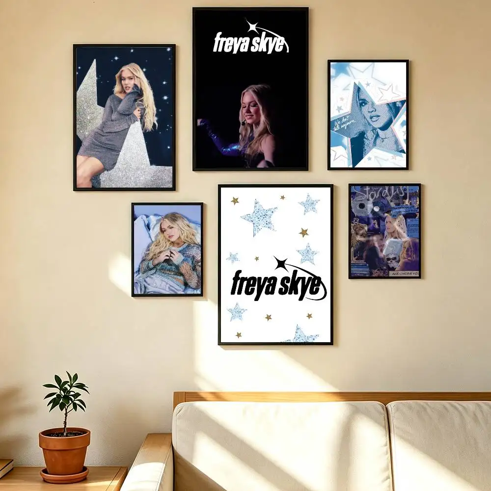 S-Singer Freya Skye Poster Waterproof Wall Art Sticker For Bar Living Room Vintage Decor Print