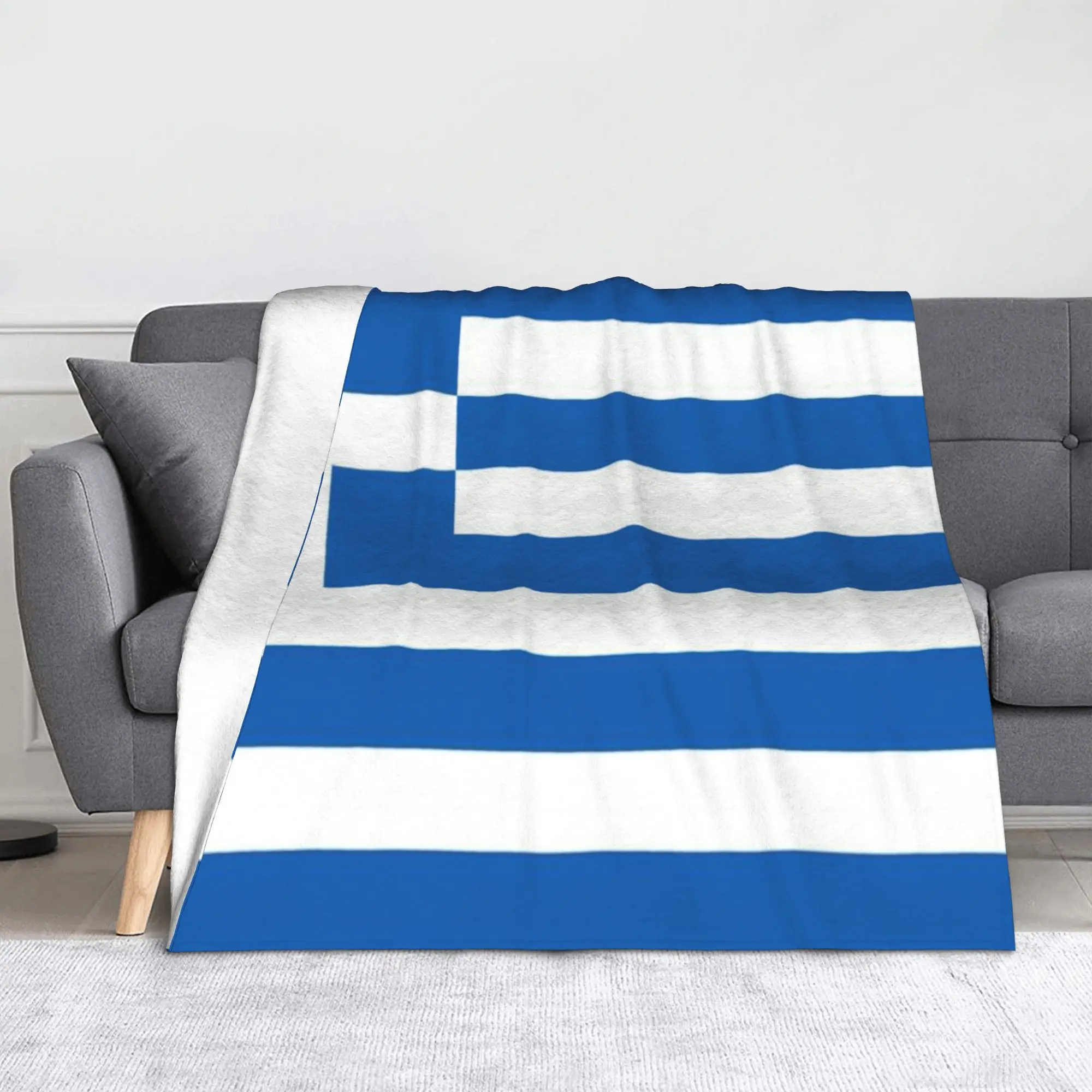 Greek Flag Greece Hellenic Greek Heritage National Pride Throw Blanket for Couch  Soft Fuzzy Plush Blanket  Bedspread