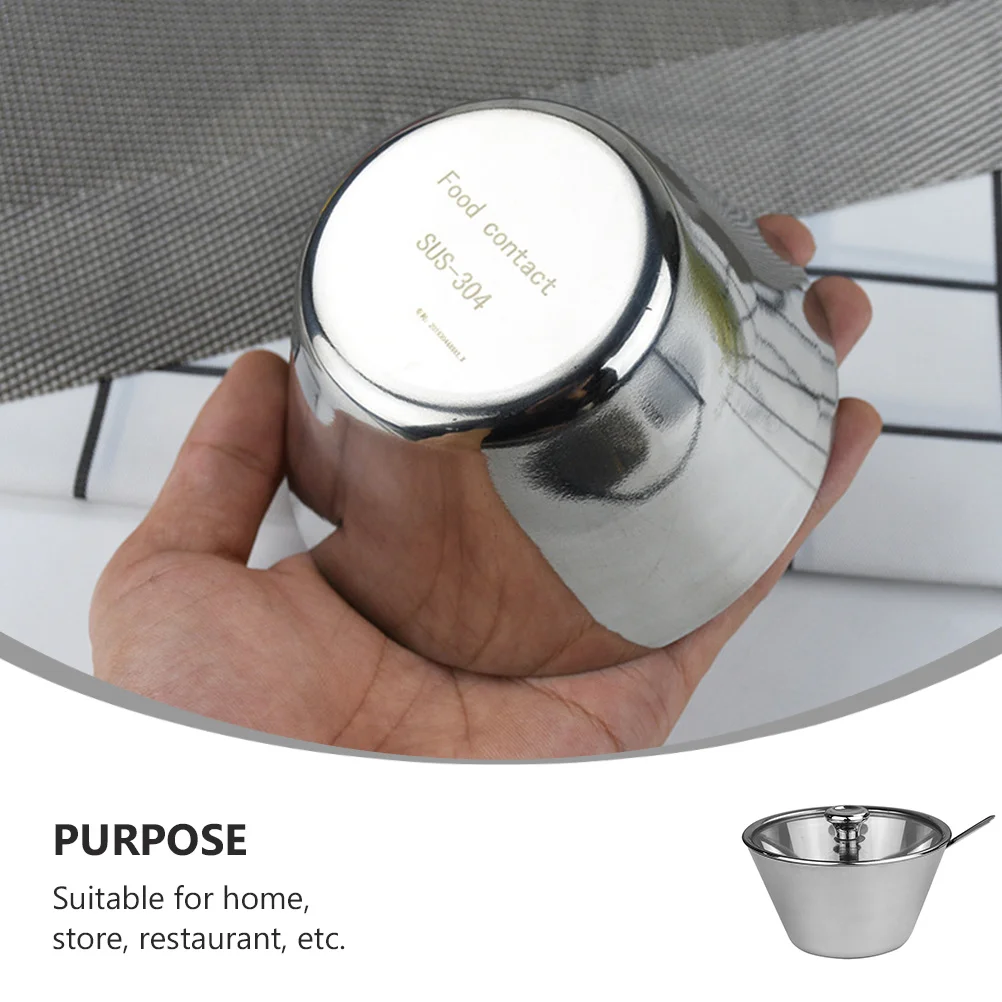 

1Pcs Stainless Steel Seasoning Jar Dishwasher Safe Visual Cover 250ml Kitchen Spice Container Multi-Purpose Condiment Can