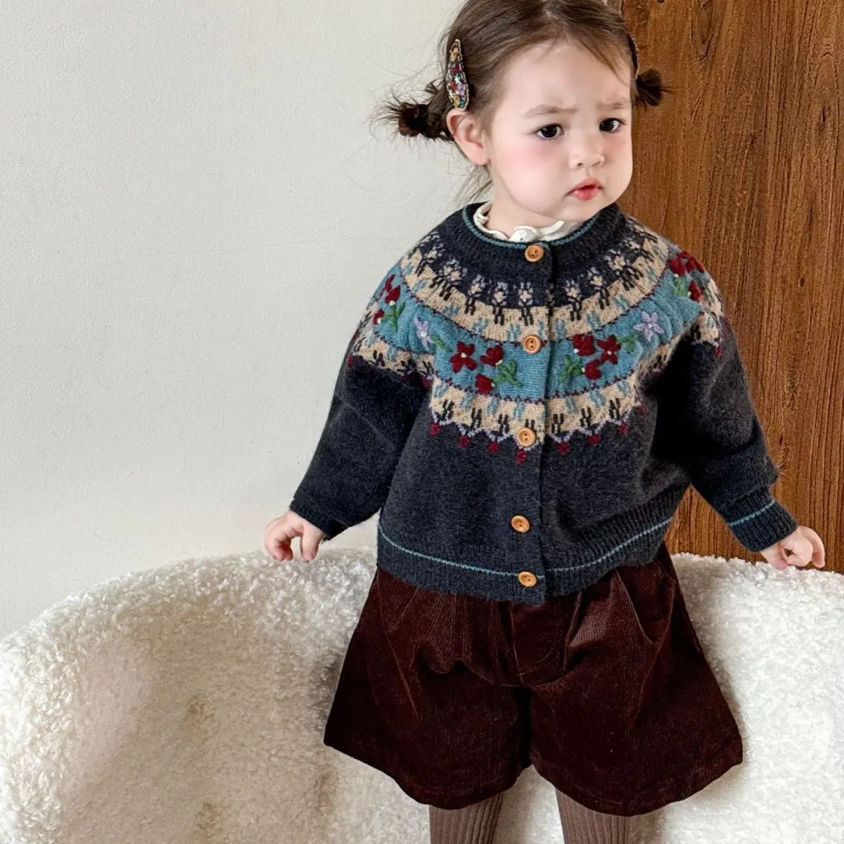 Mädchen-Strickjacke für den Herbst, Stylische und Superniedliche Kinder-Strickjacke, Babykleidung für Mädchen – Detail 2