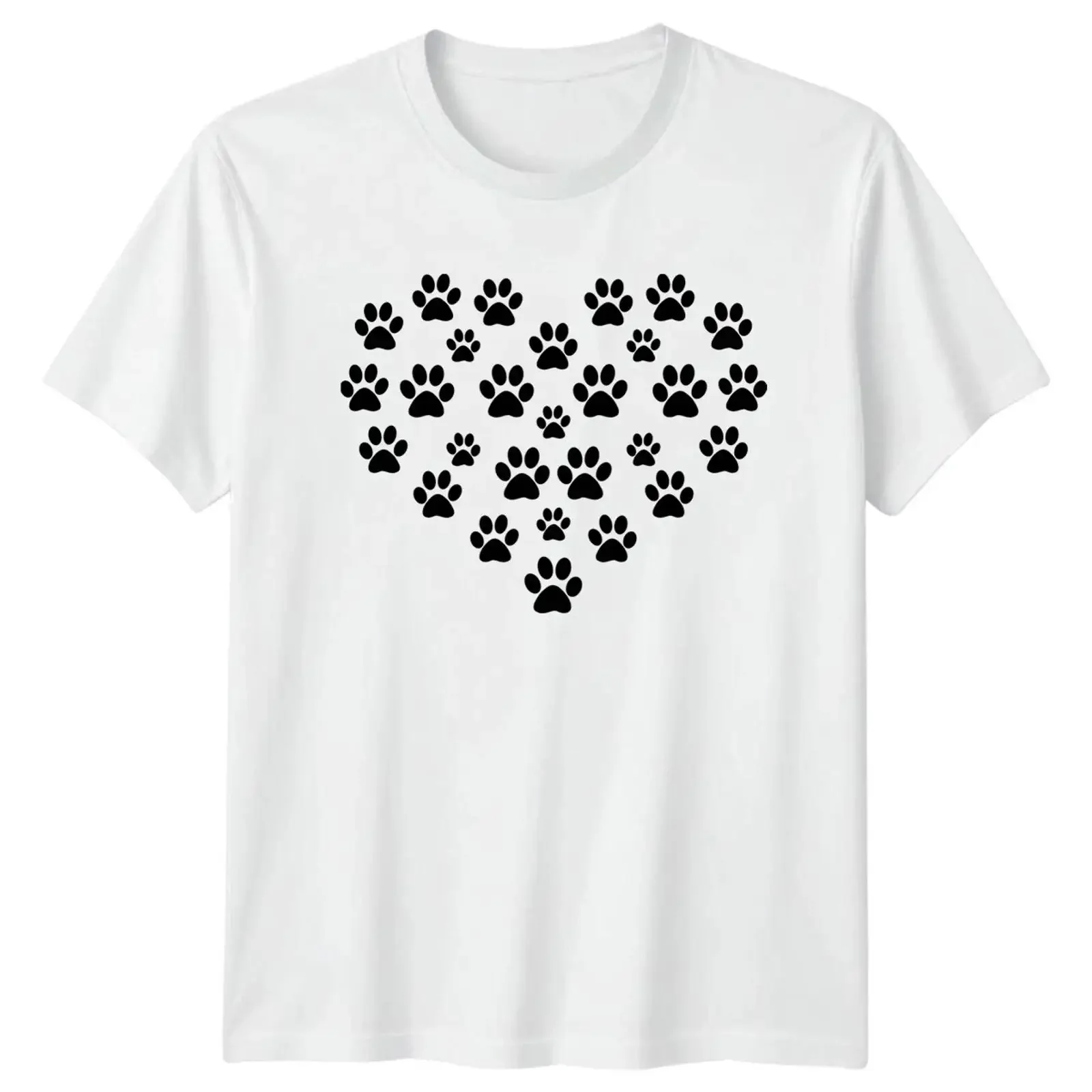 Paw Print Heart Shape Design T Shirt Dog Cat Pets for Him and Her Image 1 of 4 vintage Washed Top For Everyday Wear