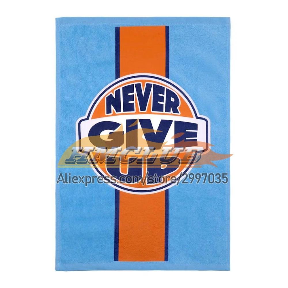 100%Cotton Free Custom Rally Towels For John Cena Black Never Give Up Wrestling Sports Quick Absorbent Thickened Dark Blue Towel