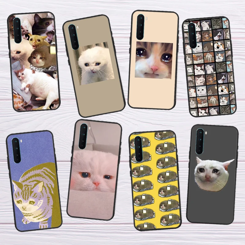 Crying Cat Memes For Realme 10 Pro Plus GT Neo 5 3T C55 C35 C33 C31 C30 C21Y OnePlus 11 Nord CE 2 3 Lite Case