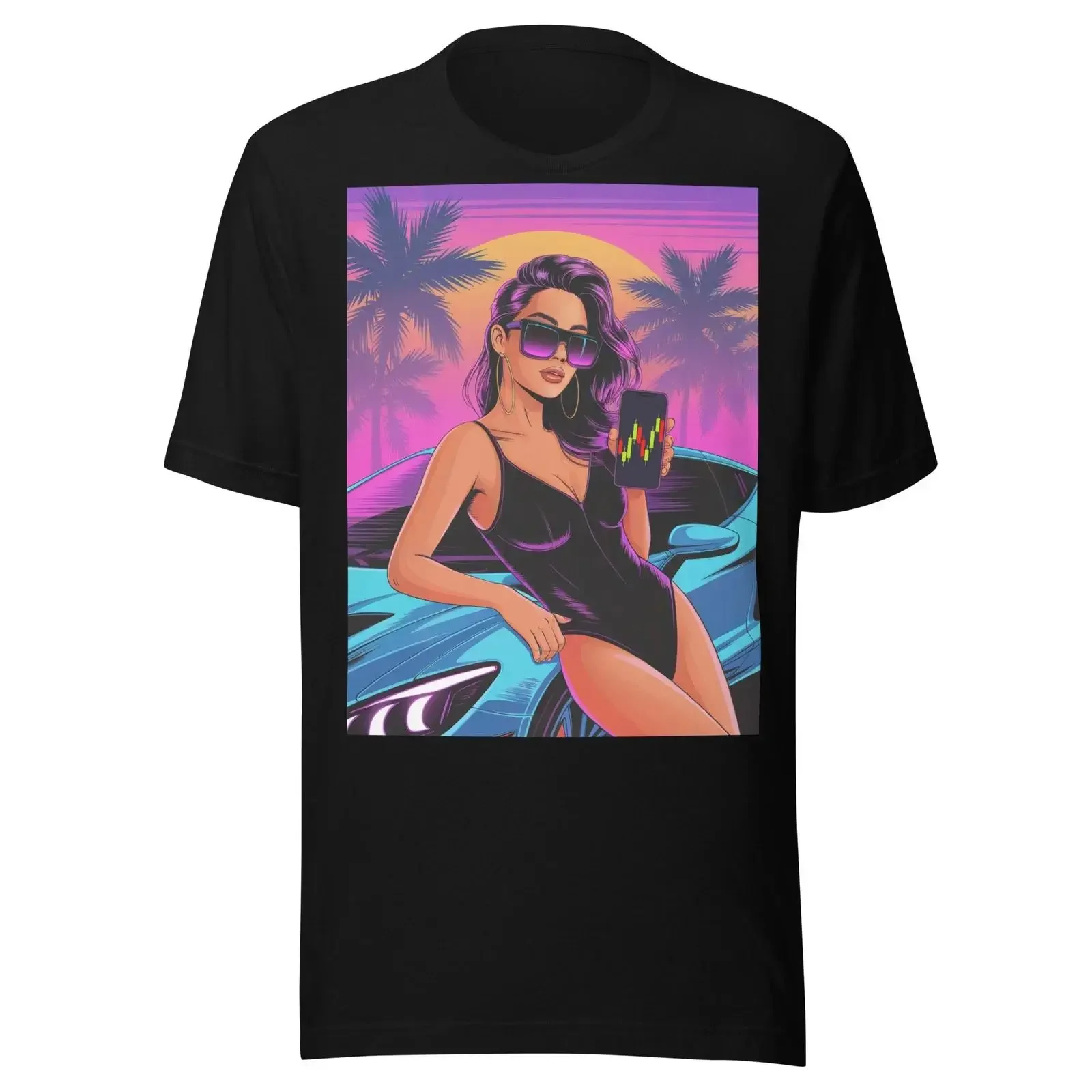 Винтажная футболка с принтом Retro Sunset Bikini Babe Day Trader GTA6 Forex Wall Street XRP Crypto, стильная, дышащая, модная, с эффектом потертости