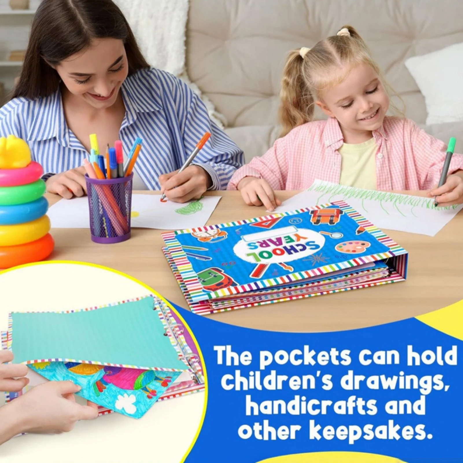 Kids School Memory Scrapbook Durable High-Grammage Eco-Friendly Paper for Photos Writing Decoration