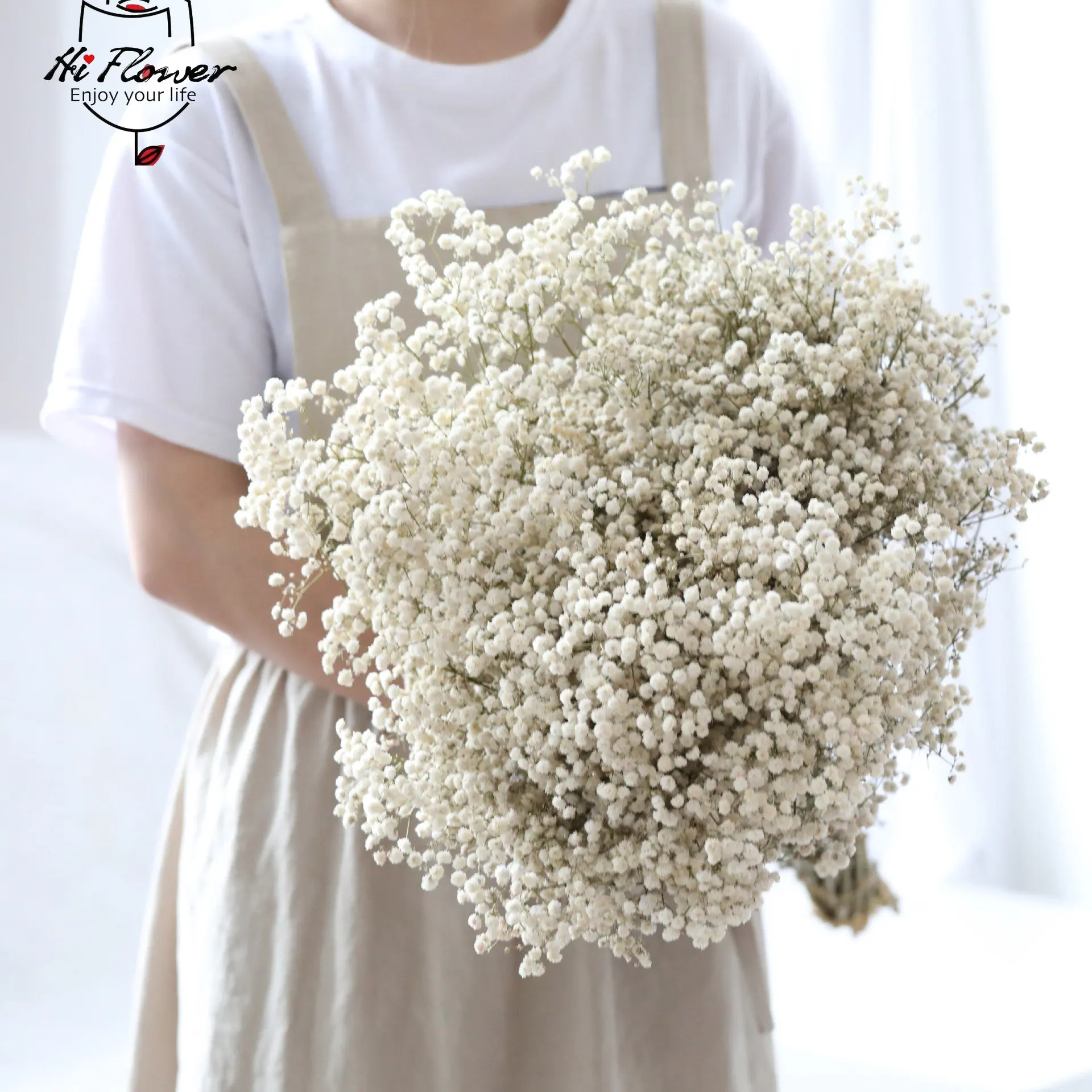 Natural Dried Flowers Preserved Gypsophila Paniculata Baby's Breath Flower Bouquet Wedding Home Decor for Photo Props Decoration