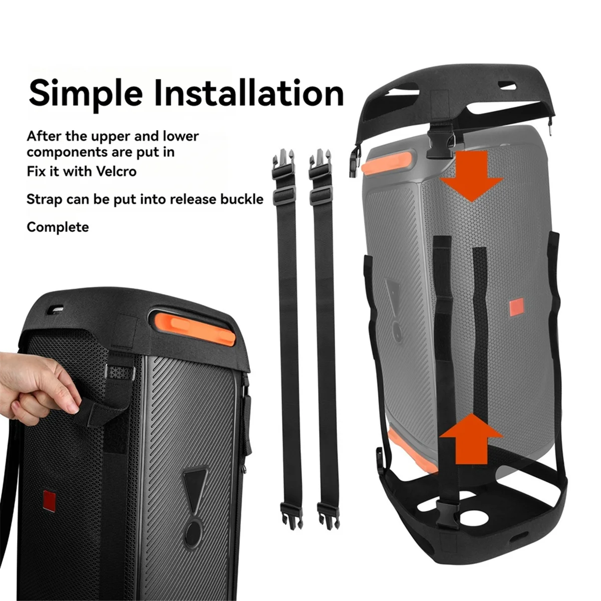 حقيبة حمل للسفر AT42 لمكبر الصوت PartyBox 110 EVA غطاء بديل واقٍ مع حزام كتف مزدوج