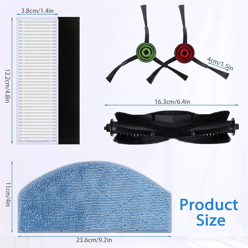 ABGH-อะไหล่ทดแทนสําหรับ Tikom G8000/G8000 Pro/HONITURE G20 เครื่องดูดฝุ่นหุ่นยนต์-อุปกรณ์เสริมอะไหล่-แปรงลูกกลิ้งหลัก