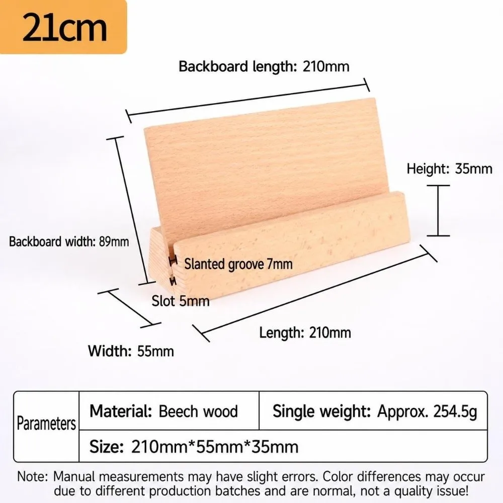 Durable Wooden Wooden Calendar Base with Backboard Multifunctional Photo Card Holder Name Card Rack Menu