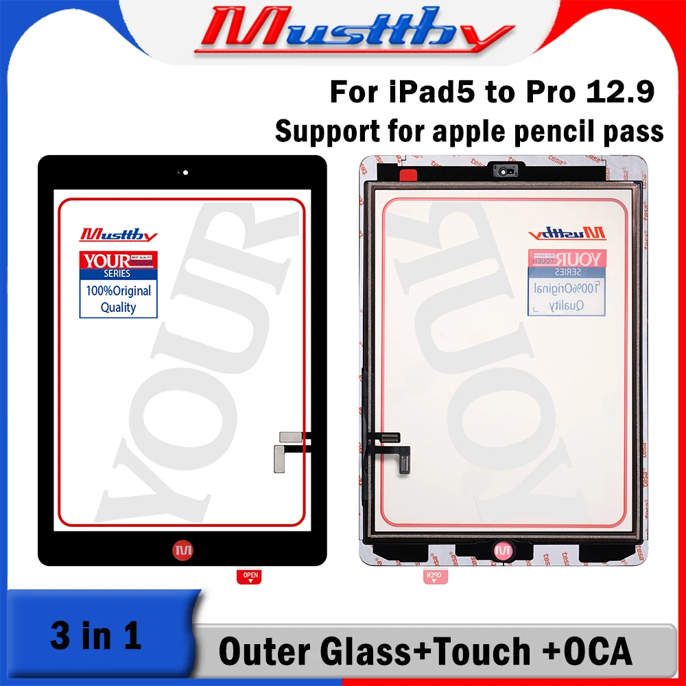 Musttby Your Series 2pc For iPad 9 9th Gen A2603 A2604 10.2 LCD Touch Screen Digitizer Front Glass Display Panel+OCA Replacement