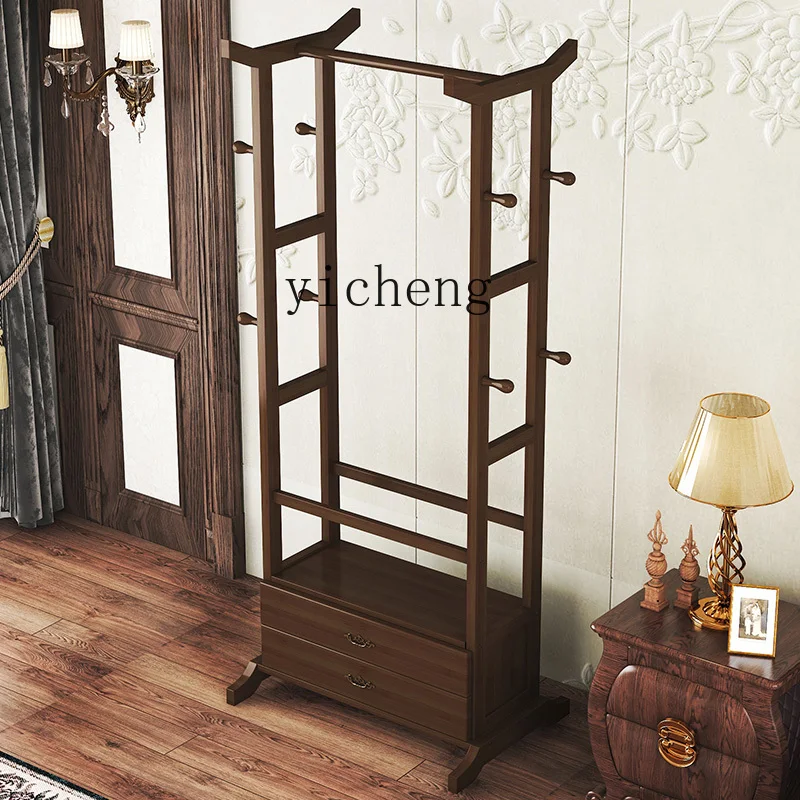 

ZK floor solid wood coat rack floor simple Chinese hanger office bedroom simple shelf wardrobe