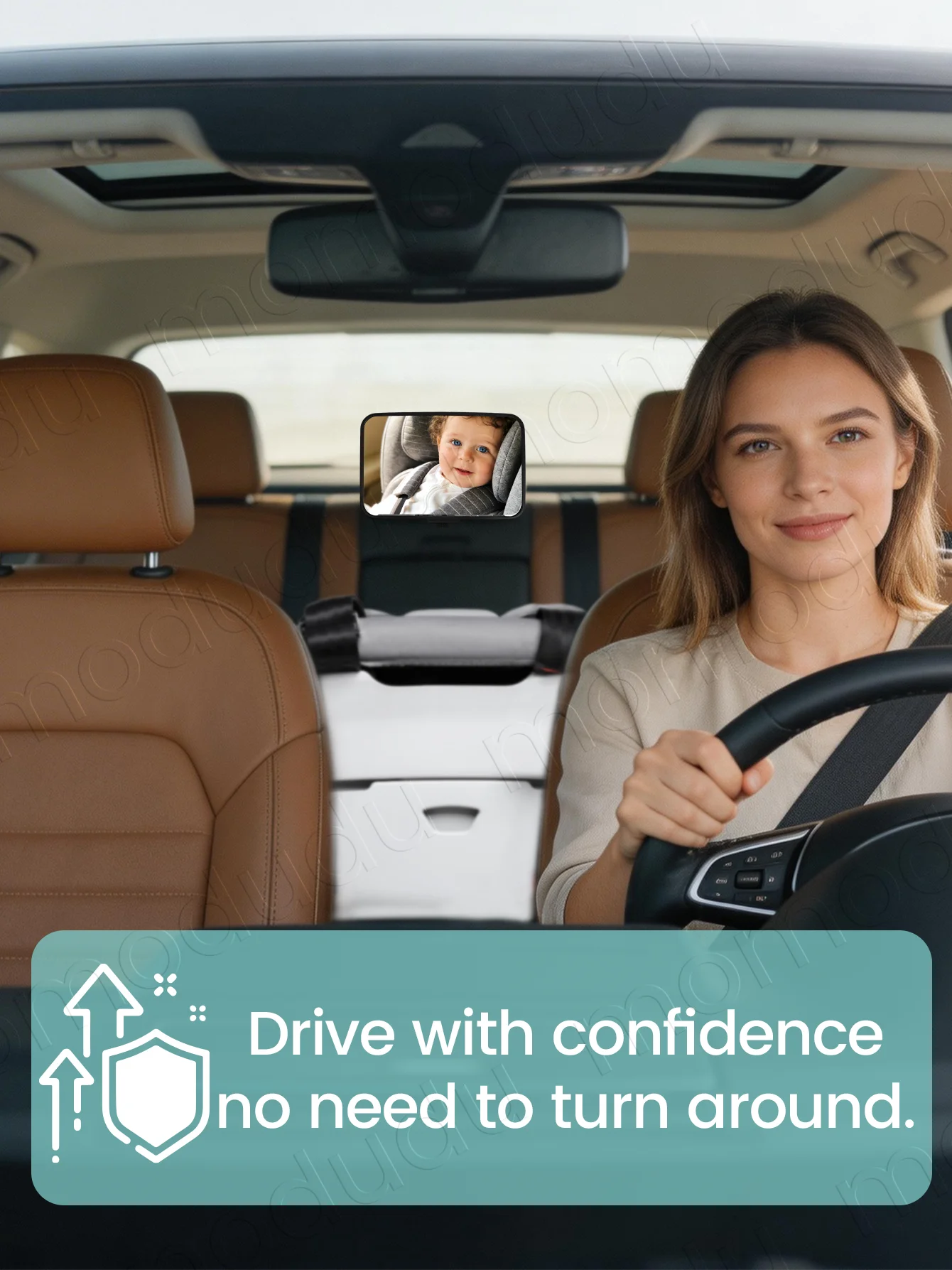 Picture 6: M-Size Adjustable Wide-Angle Car Seat Mirror, Headrest Mount Safety Monitor for Rear-Facing Baby & Child