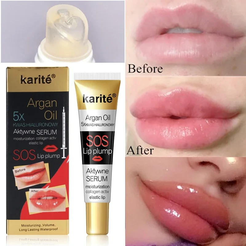 Instant Volumising Lip Plumper Oil, Colágeno Lip Gloss, Reparação Hidratante, Volume Extremo, Essência Lips Enhancer, Cosméticos