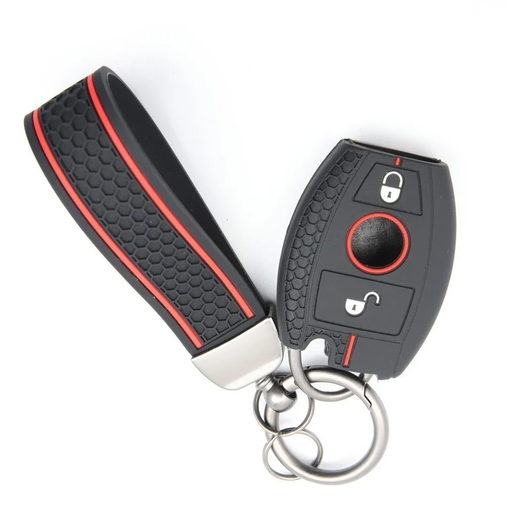 2/3 Buttons Silicone Car Key Case Cover For Mercedes Benz A B C E Class GLS GLA GLK GLC CLS CLA AMG W204 W205 W212 W463 W176