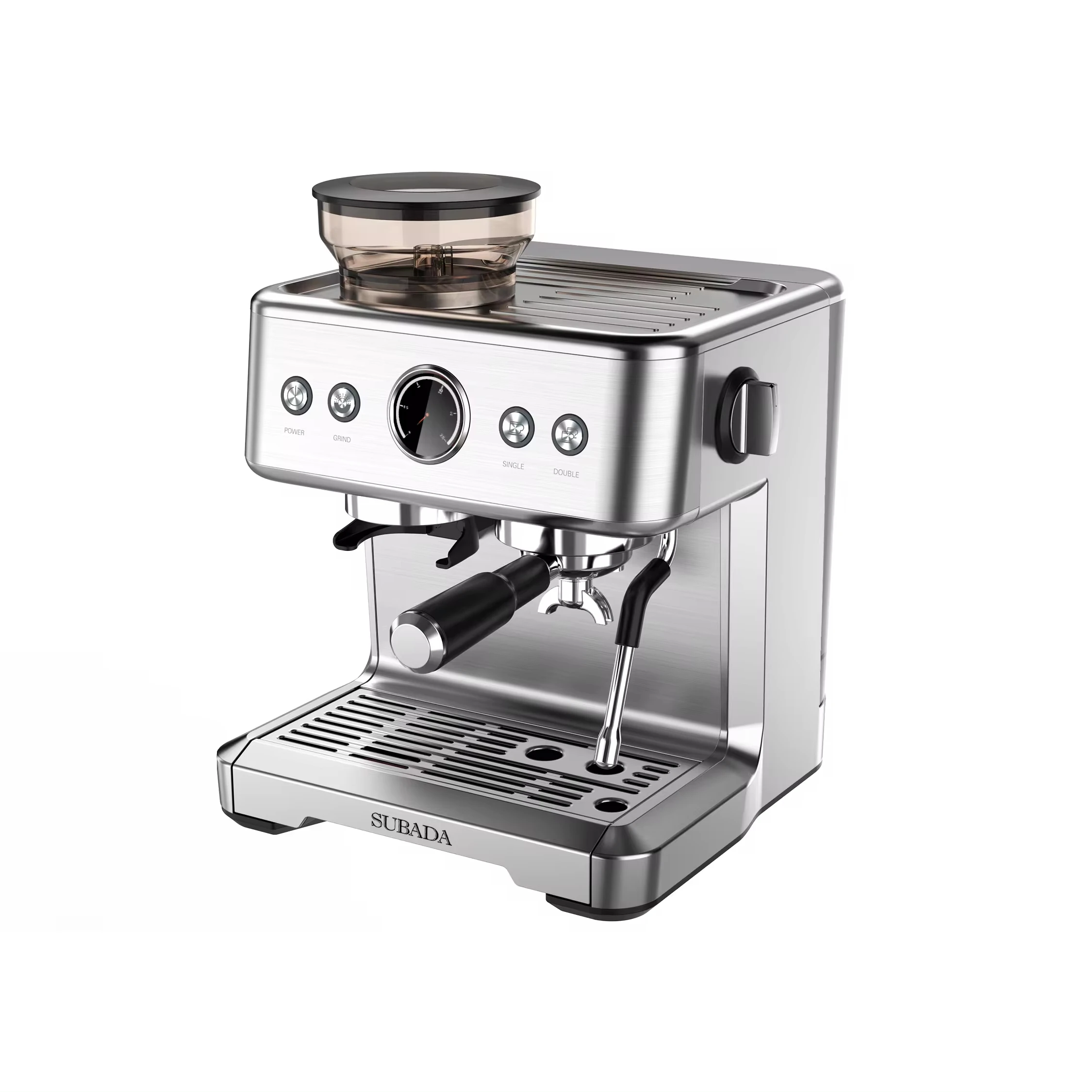 15 bar Residential Commercial Home Coffee Machine Espresso  Cappuccino Coffee Maker with Milk Frother Coffee Grinder