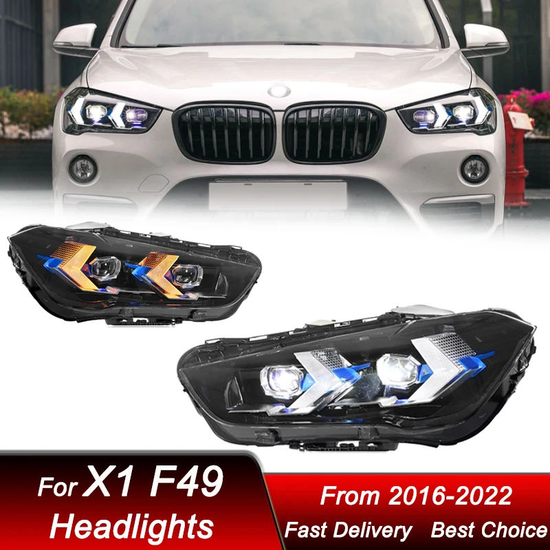 

Стильные фары для BMW X1 F49 16-22, новый дизайн, полный комплект светодиодных фар с проекционными линзами, аксессуары для модернизации.