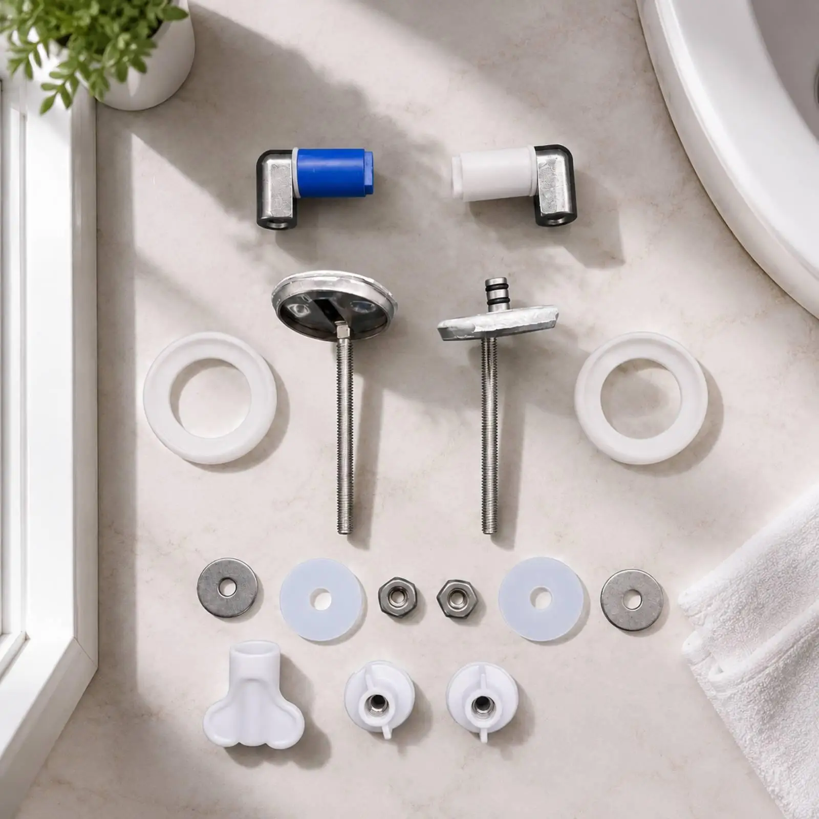 Stainless Steel Toilet for seat Hinge Kit Complete Mounting Hardware Set for Toilet Bowl Repair Replacement Parts