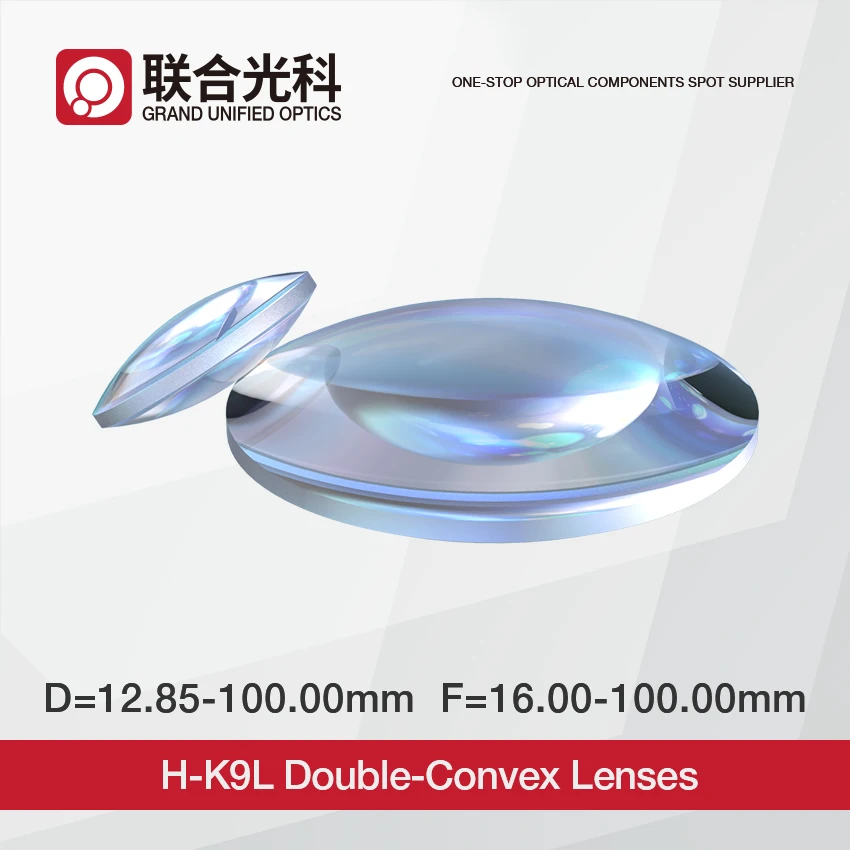 K9 BK7 Optical Quartz Glass Double Convex Lenses Dia 100mm Biconvex Lens with VIS AR Coating