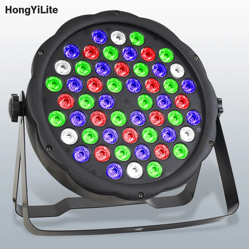 

HongYiLite Professional 54x1W RGBW PAR Lights 8CH DMX512 Sound Active Master Slave Built-in Programs For Stage Wedding DJ Light