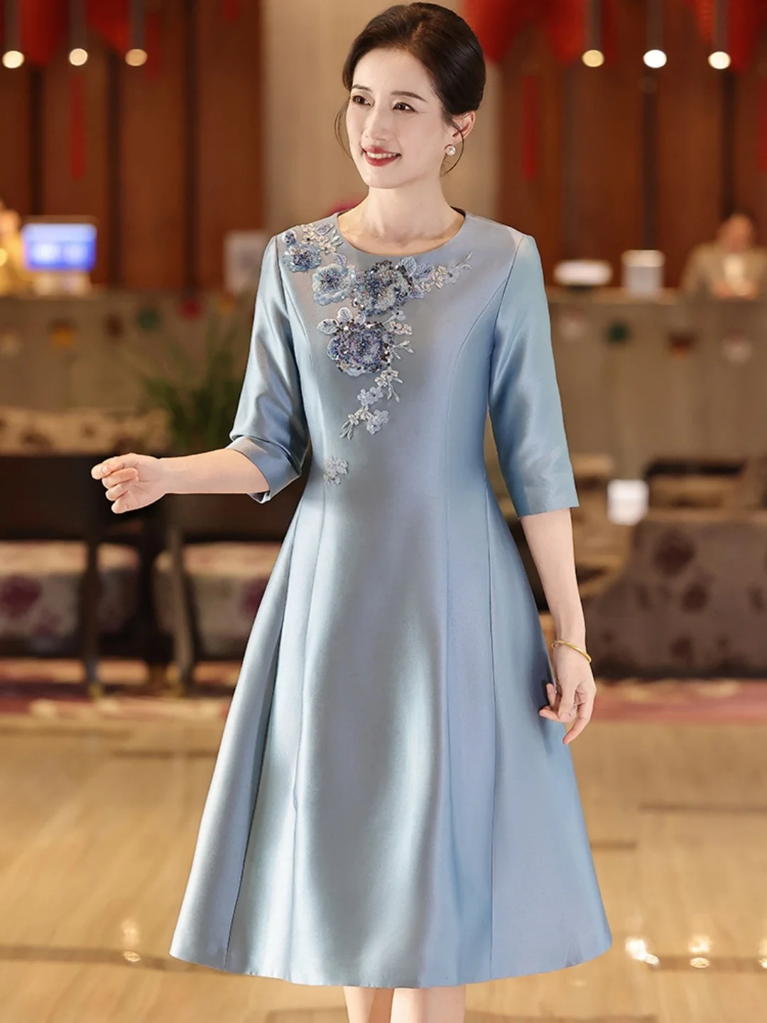 

Elegant Embroidered Maternity Wedding Dress Spring 2026 New Style Suitable for Various Body Types Breathable Polyester Fiber