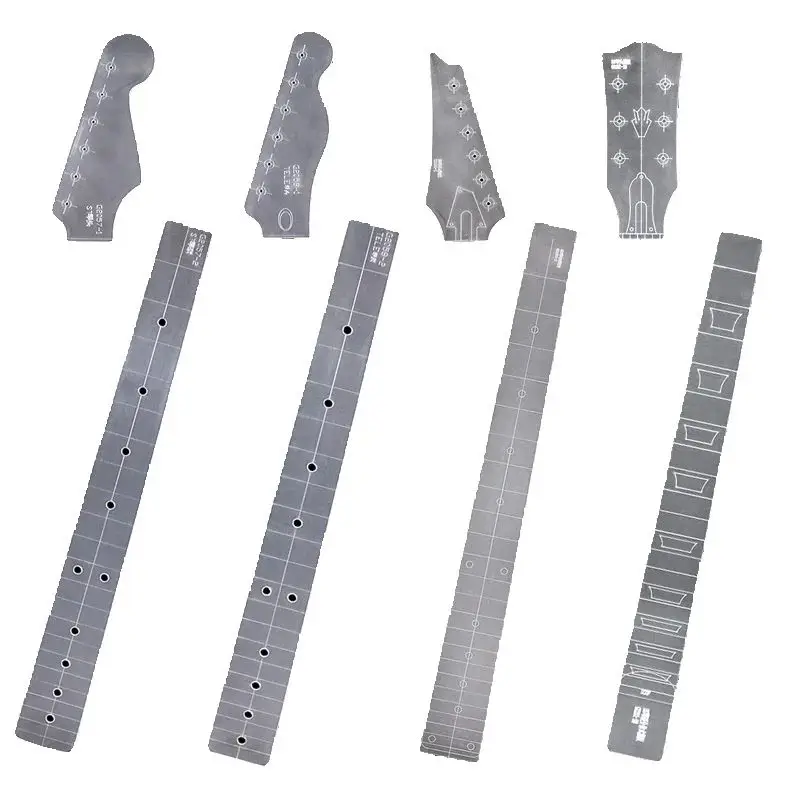 Electric Guitar Headstock + Fingerboard Split Template Neck Transparent Acrylic Template Guitar Making Molds