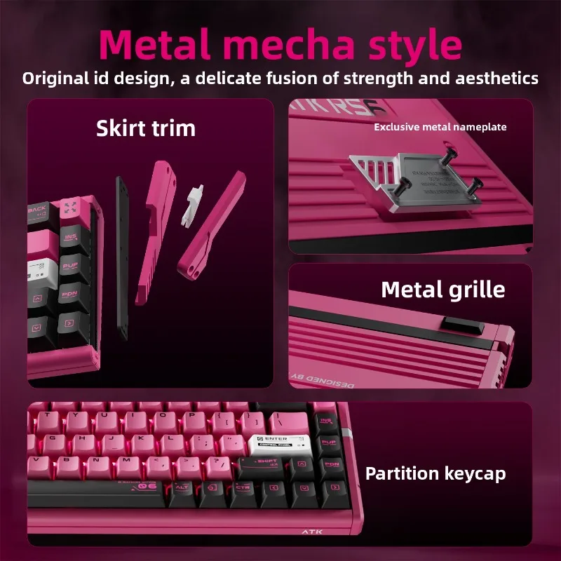 ATK RS6 Magnetic Switch Gaming Keyboard Full Aluminum CNC Hall Effect 8K Polling RT SOCD Wired Mechanical Keyboard for Valorant