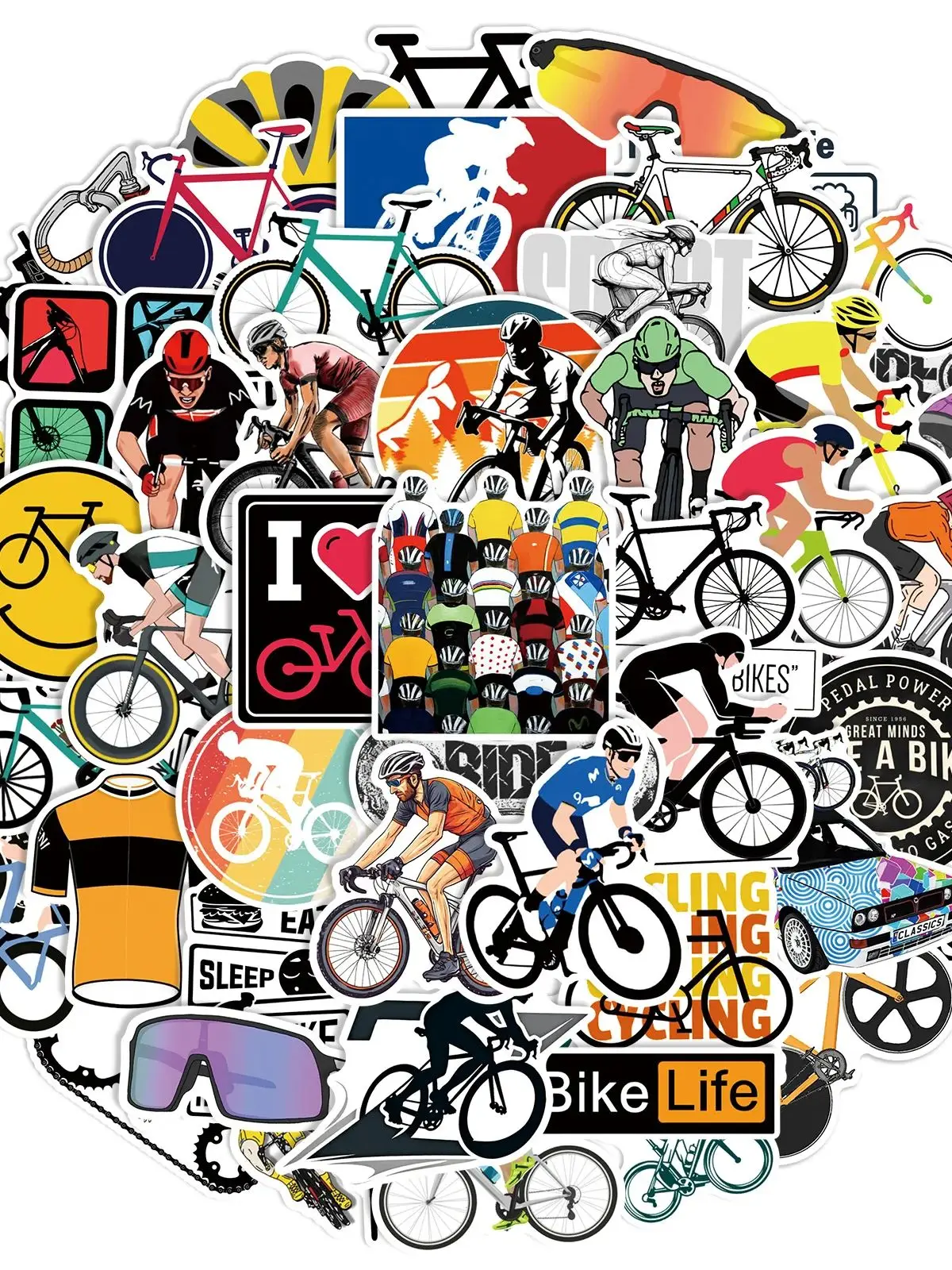 AliExpress 50Pcs Cool Mountain Bike Stickers Outdoor MTB Bicycle DIY Stickers Scrapbooking Phone Luggage Skateboard Waterproof Decals