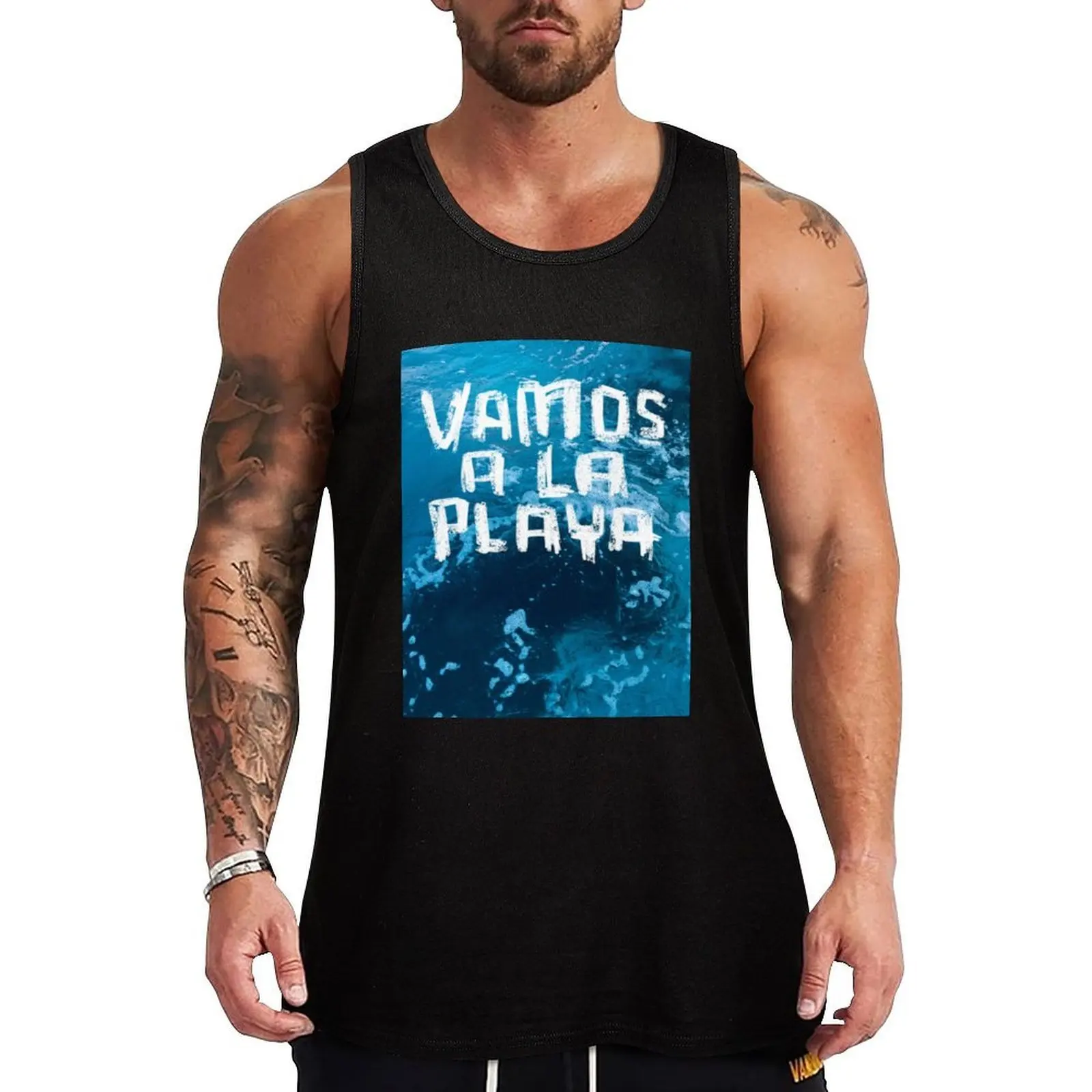

Ocean Sea Summer Vibe, Vamos A La Playa Tank Top sexy clothes men men gym T-shirt men Sports clothing
