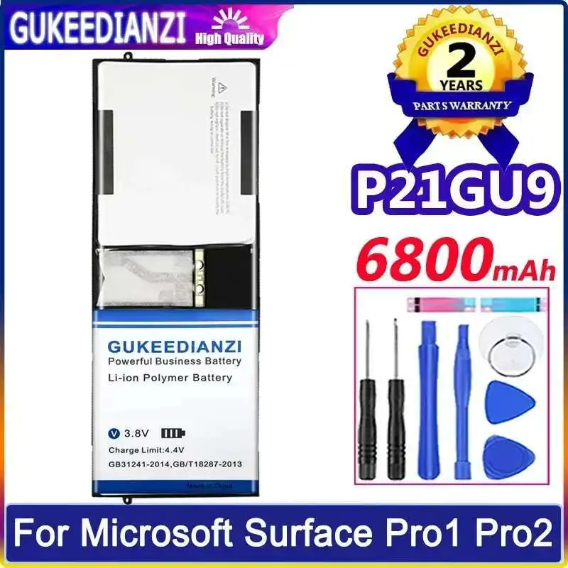 

6800mAh Environmentally Friendly Tablet Battery P21GU9 For Microsoft Surface Pro 2 1601 Pro 1 1514 2ICP5 94 104 7.4V 42Wh