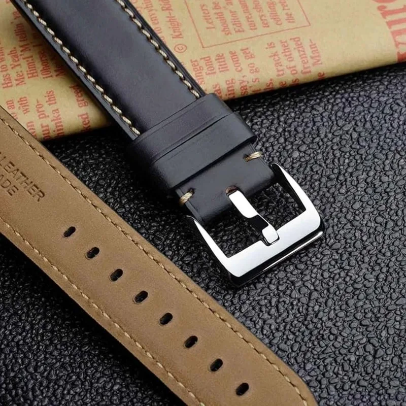 NEW Watch Band Metal Buckle 18mm 20mm 22mm Strap Solid Square Button Silver Stainless Steel Matte Polished wire drawing Clasp