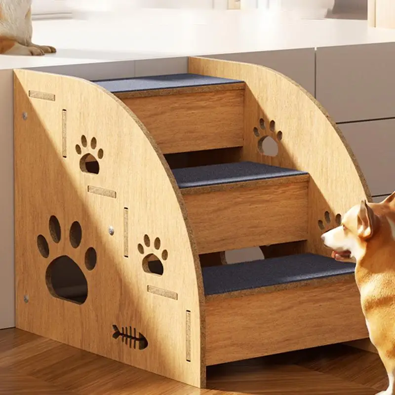 

Wood Pet Stairs & Ramp For Medium/Small Dogs Old Cats Dog/Cat Ladder Non-Slip Stairs For Beds And Cars Pet Supplies