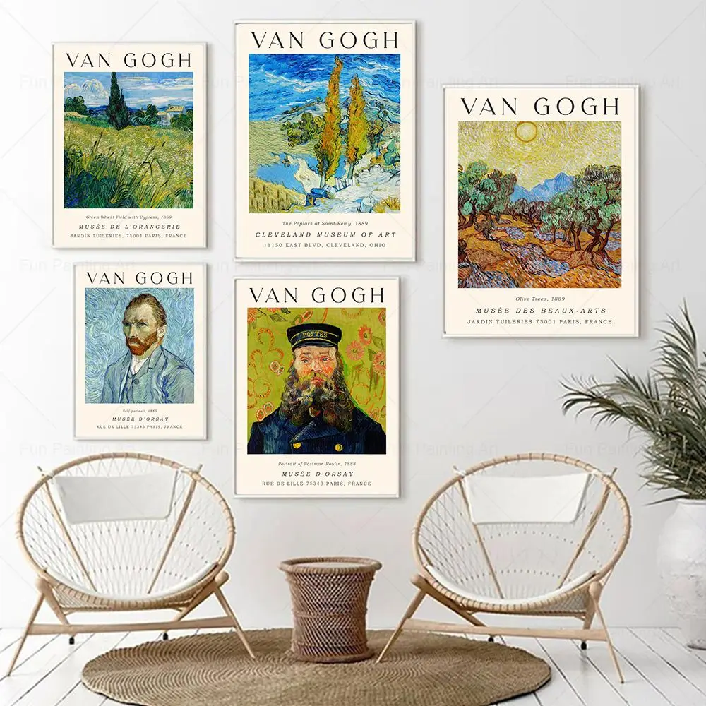 Vincent Van Gogh Posters Impressionism Canvas Poster Almond blossom Oil Painting Wall Art Pictures For Living Room Home Decor