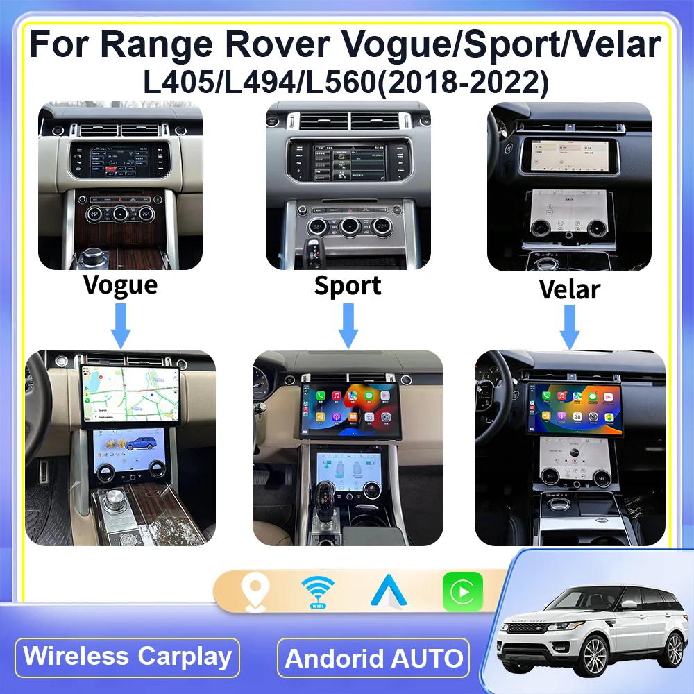 13.3 For 2018-2022 Range Rover Vogue L405 Sport L494 Velar L560 with Carplay Android auto Android 14 Multimedia Player Radio GPS