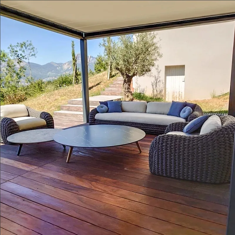 

DSA Outdoor Rattan Sofa Combination Villa Courtyard Hotel Model Room Living Room Outdoor Homestay Leisure Rattan Chair