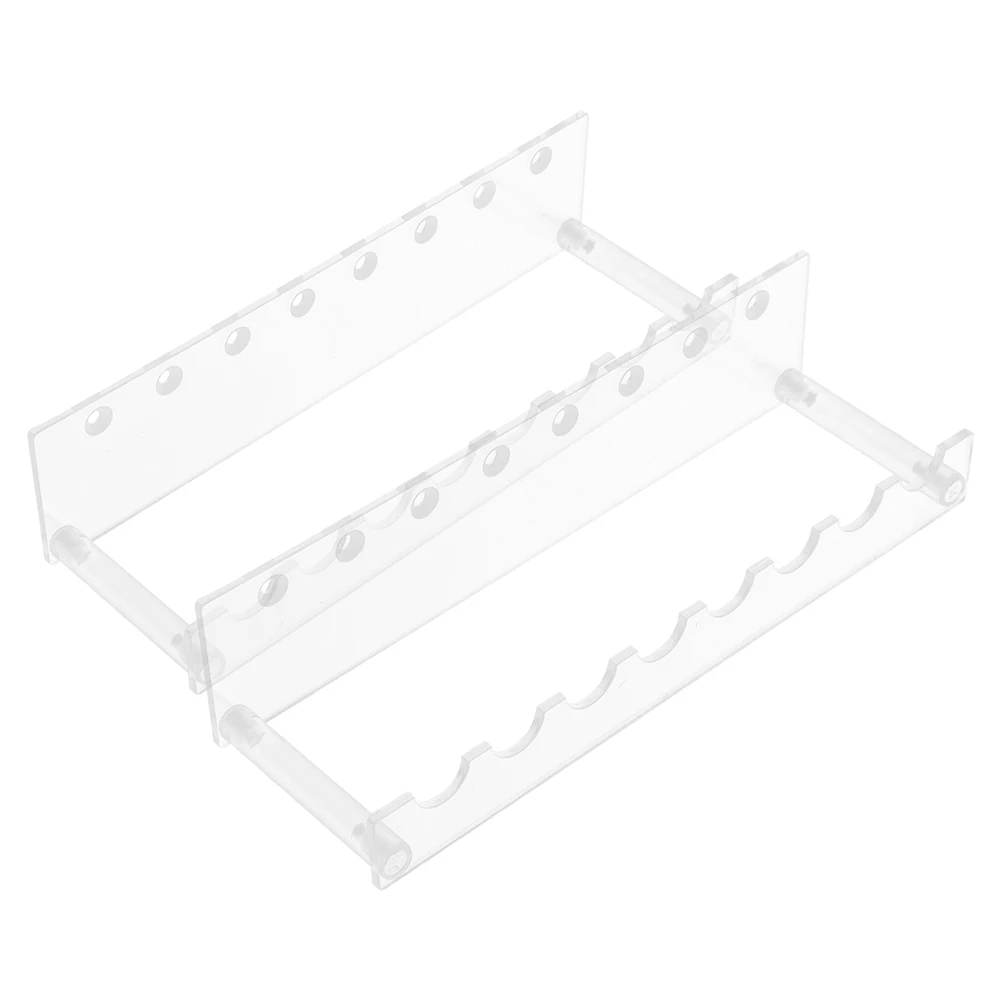 

2 Pcs Pen Display Stand Acrylic Office Organizer Rack Clear Holder Stylish Desk Accessories Storage Solution Material