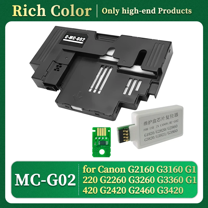 cartucho de manutencao compativel para canon g2160 g3160 g1220 g2260 g3260 g3360 g1420 g2420 g2460 g3420 tanque mc g02 mc g02 mcg02 01