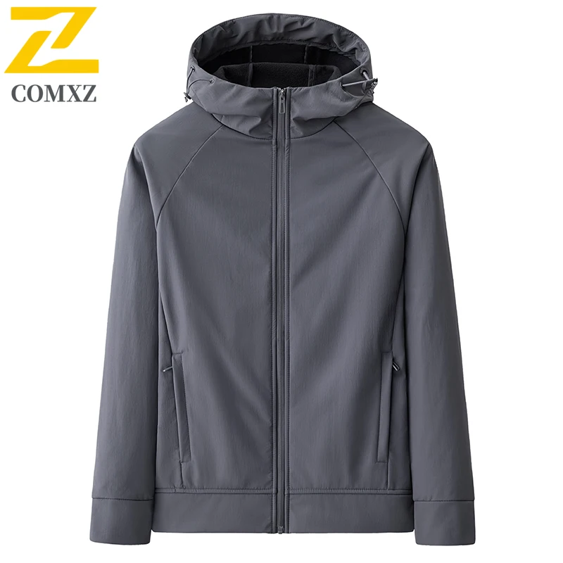

Men's Charge Jacket 2025 Winter Soft Shell Fleece Windproof Waterproof Thickened Warm Hooded Coat Outdoor Camping Hiking Jacket